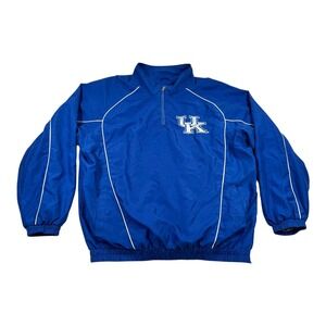 Kentucky Wildcats Jacket Mens XL Blue NCAA Basketball Pullover Quarter Zip